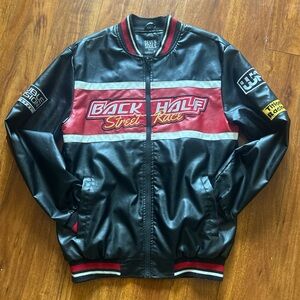 Men's M patchwork leather bomber jacket